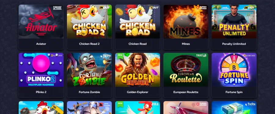 Vavada Casino sučelje